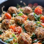 Homemade 20-Minute Turkey Meatball Skillet with Orzo recipe photo