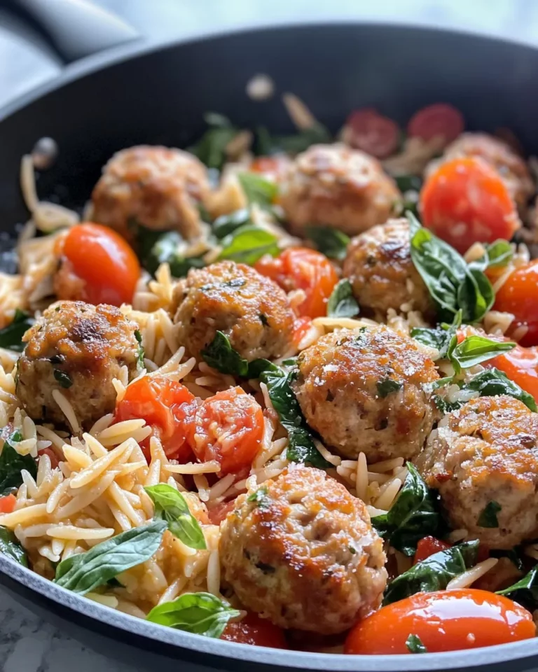 Homemade 20-Minute Turkey Meatball Skillet with Orzo recipe photo