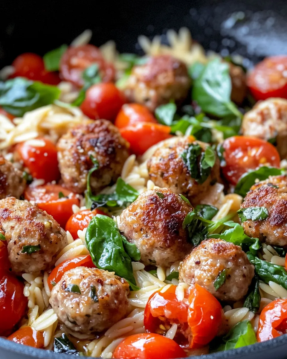 Classic 20-Minute Turkey Meatball Skillet with Orzo dish photo