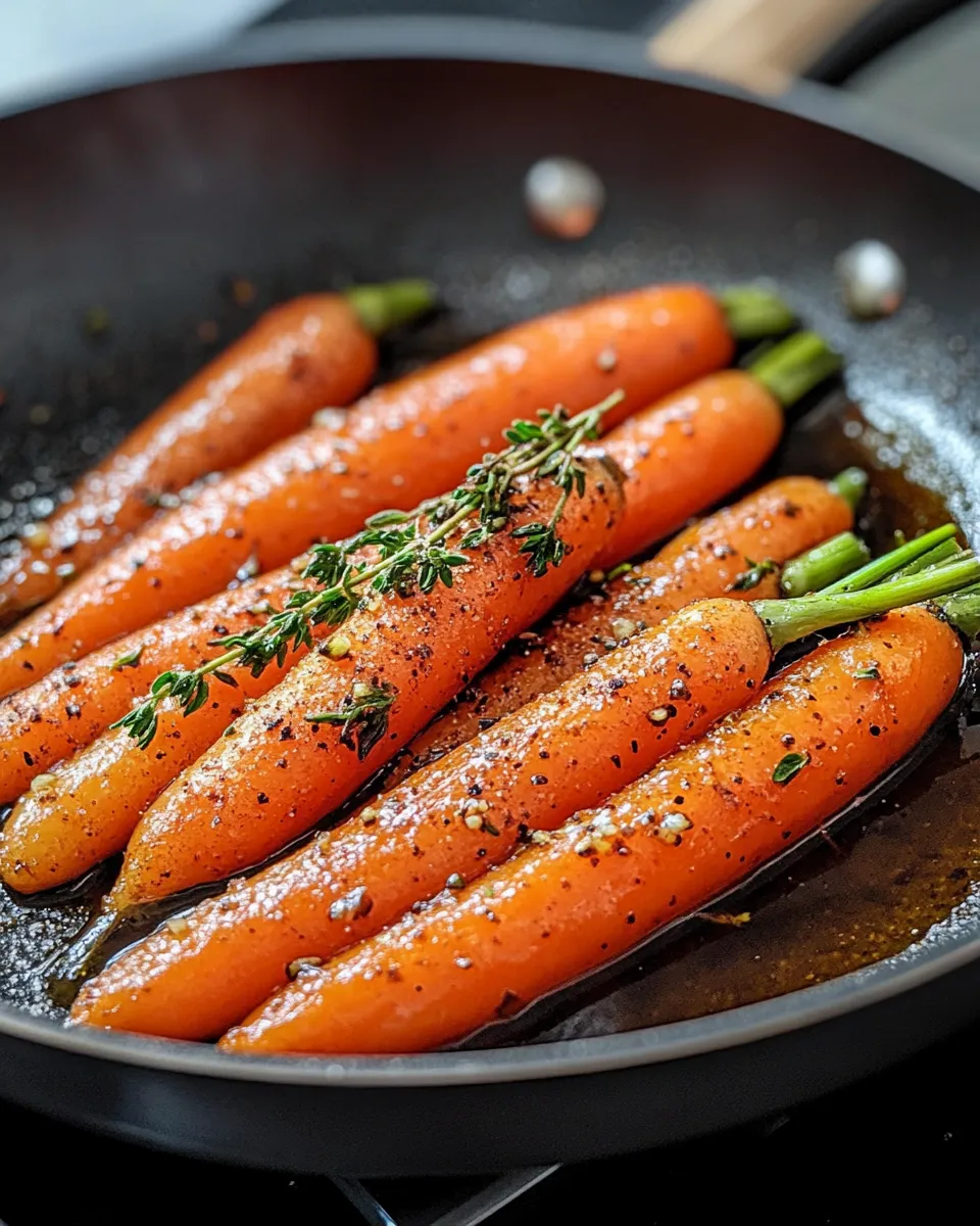 Easy Apple Cider Glazed Carrots with Thyme food shot