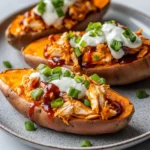 Homemade BBQ Chicken Stuffed Sweet Potatoes (Easy) recipe photo