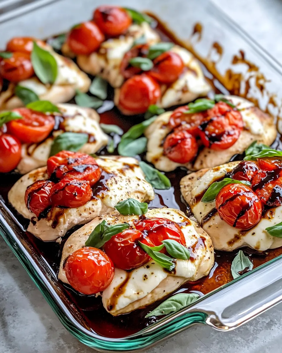 Easy Baked Caprese Chicken with Balsamic Drizzle food shot