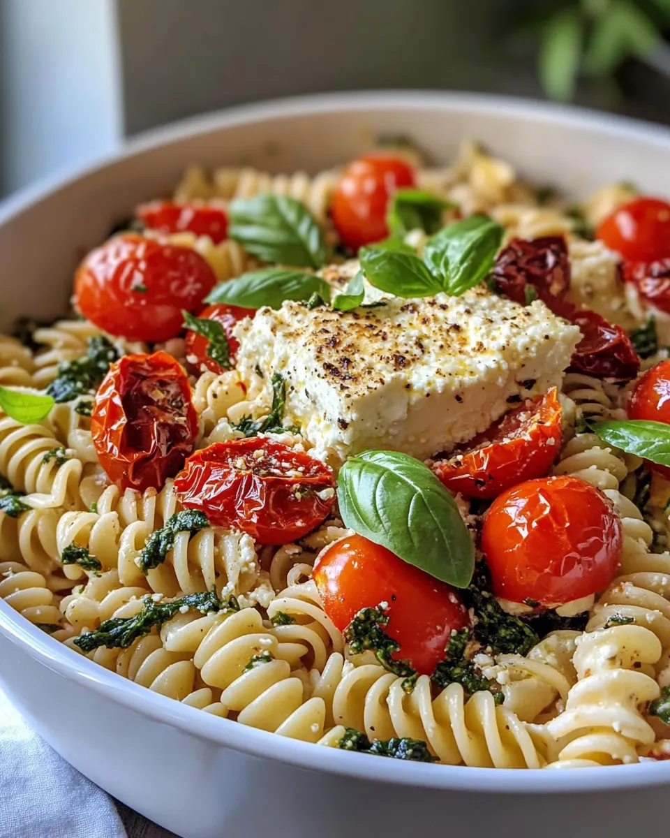 Classic Baked Feta Pasta with Spinach & Sun-Drieds dish photo