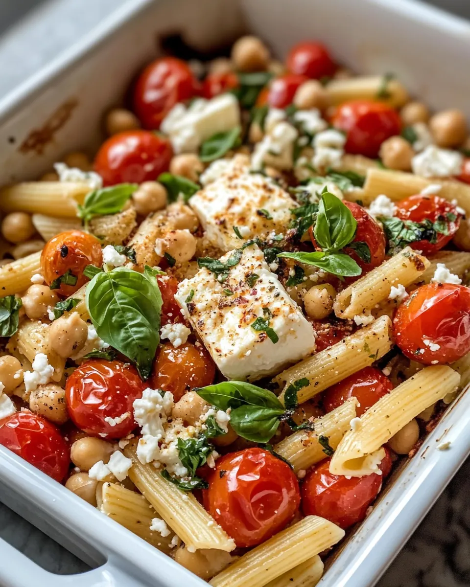 Classic Baked Feta Tomato Chickpea Pasta image