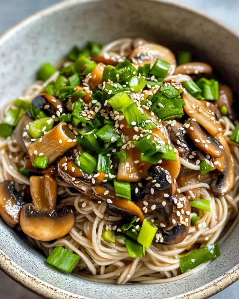 Homemade Brothy Mushrooms with Soba & Scallions photo
