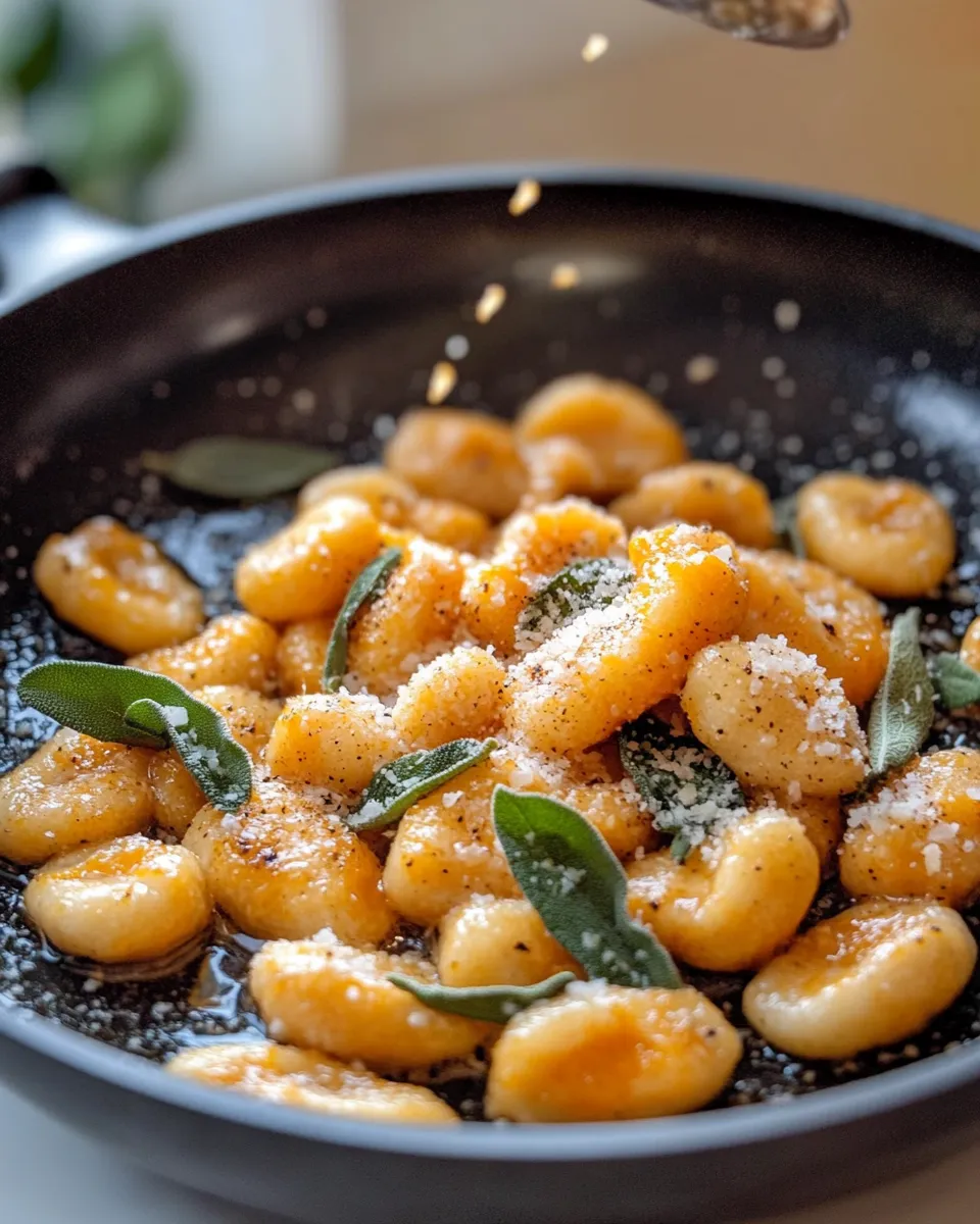 Easy Brown Butter Sage Pumpkin Gnocchi food shot