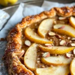 Homemade Brown Sugar Pear Galette with Almonds recipe photo