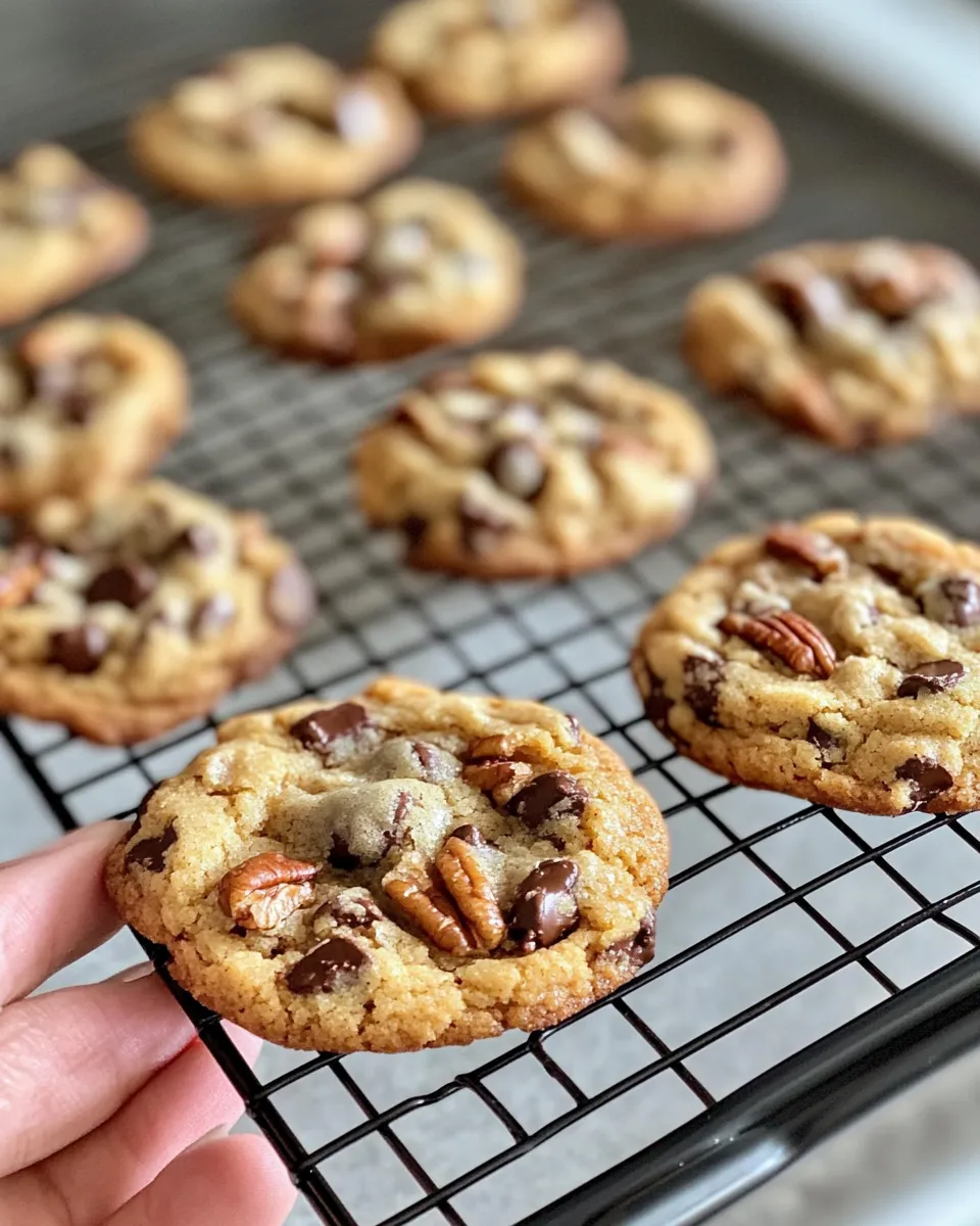 Easy Butter Pecan Toffee Chip Cookies food shot