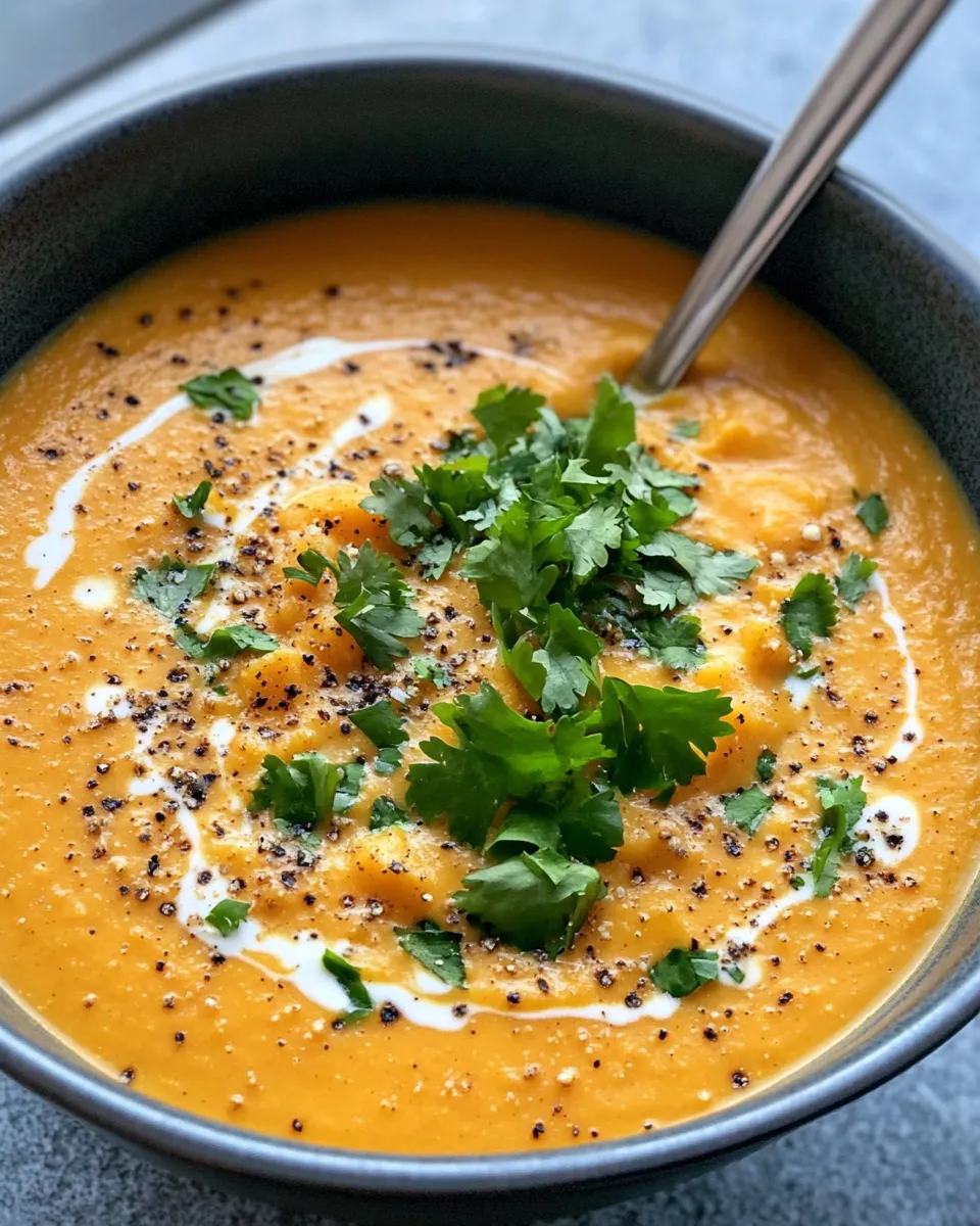 Easy Butternut Curry Coconut Soup food shot