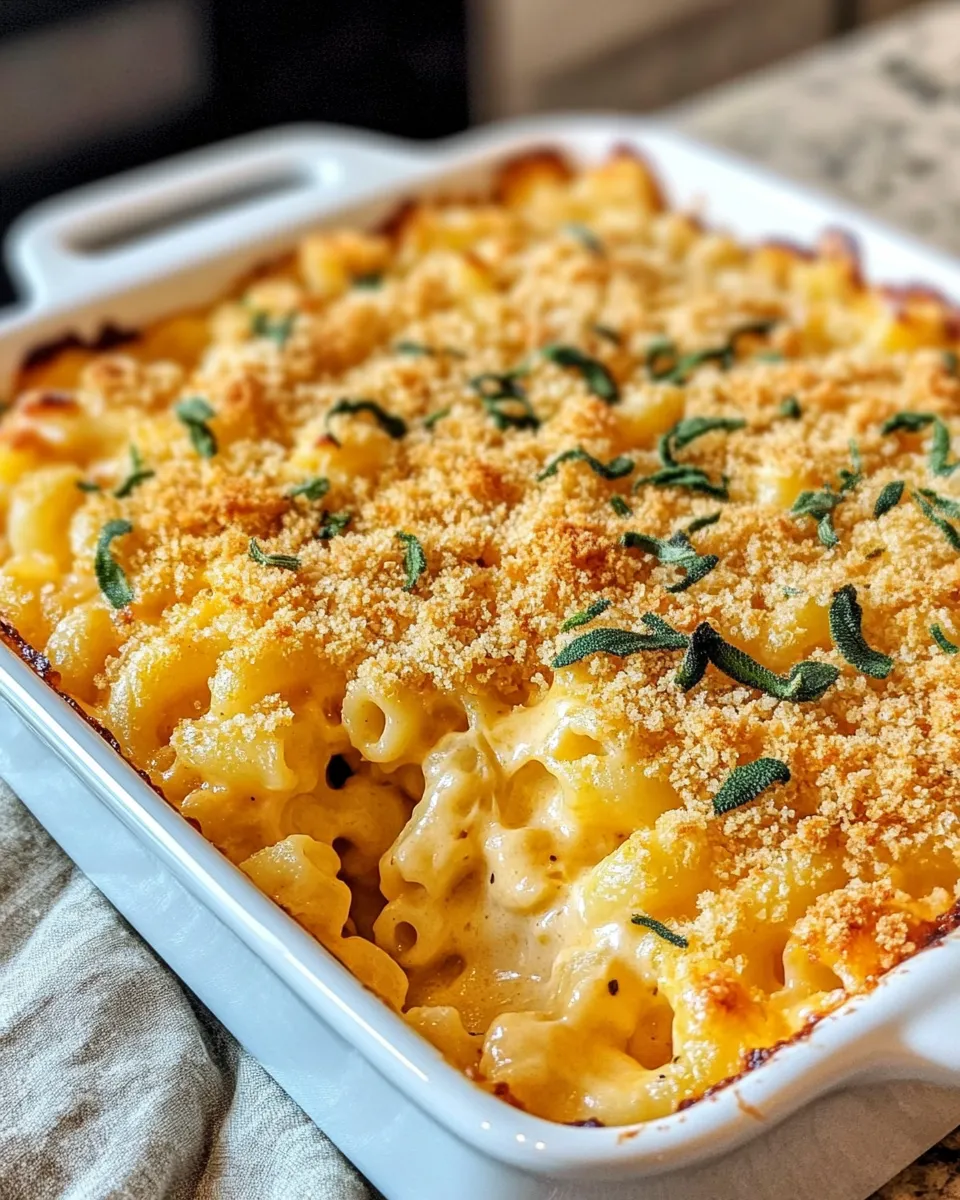 Homemade Butternut Squash Mac and Cheese with Sage Crumbs recipe photo