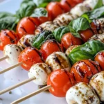 Homemade Caprese Skewers with Balsamic Pearls photo