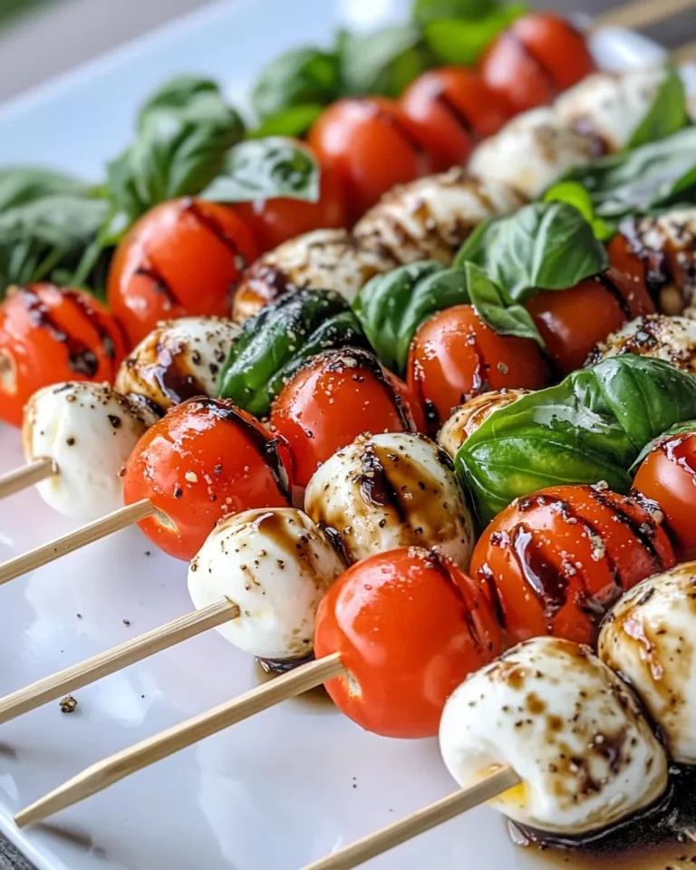 Homemade Caprese Skewers with Balsamic Pearls photo