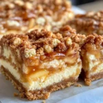 Homemade Caramel Apple Cheesecake Bars with Streusel photo