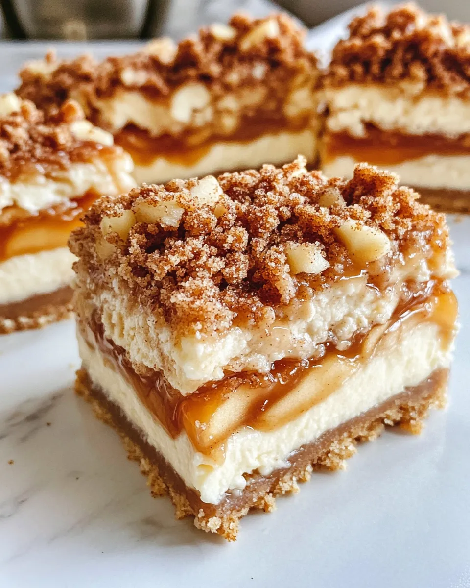 Classic Caramel Apple Cheesecake Bars with Streusel image