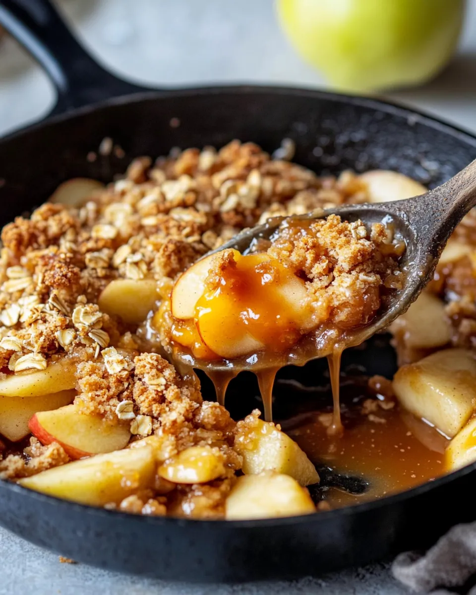 Homemade Caramel Apple Crumble Skillet photo