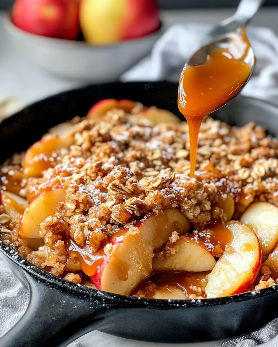 Easy Caramel Apple Crumble Skillet recipe photo