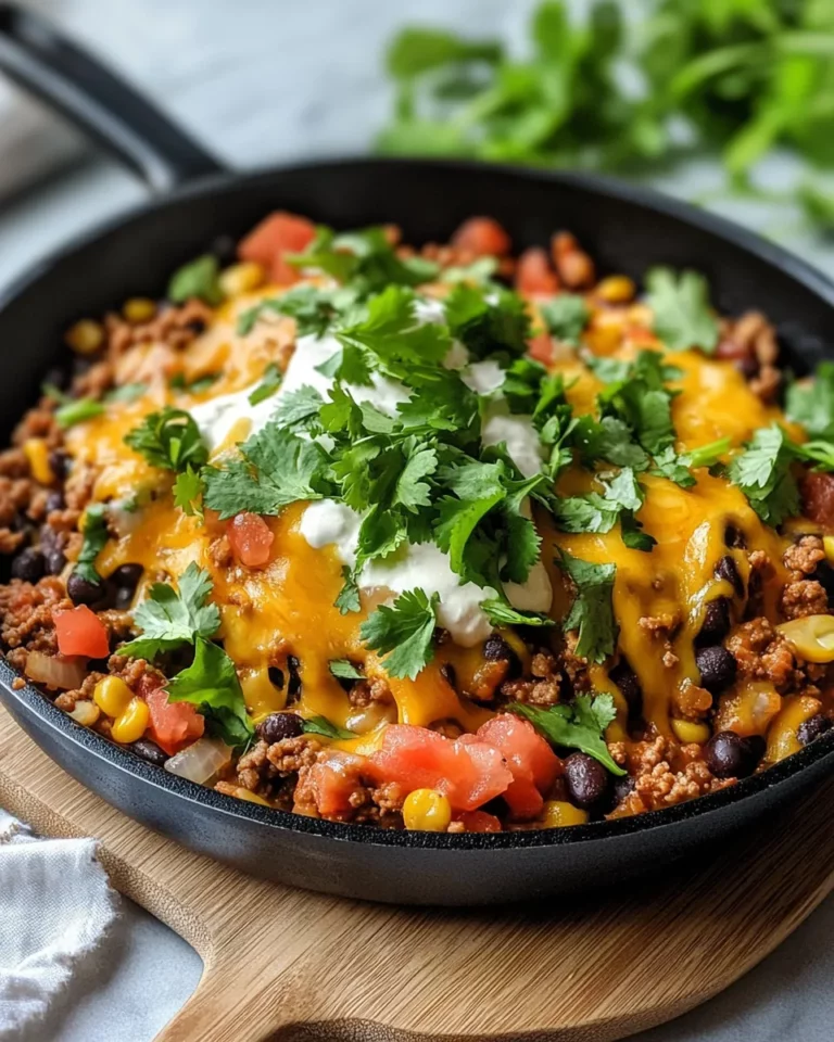 Homemade Cheesy Taco Skillet with Black Beans photo