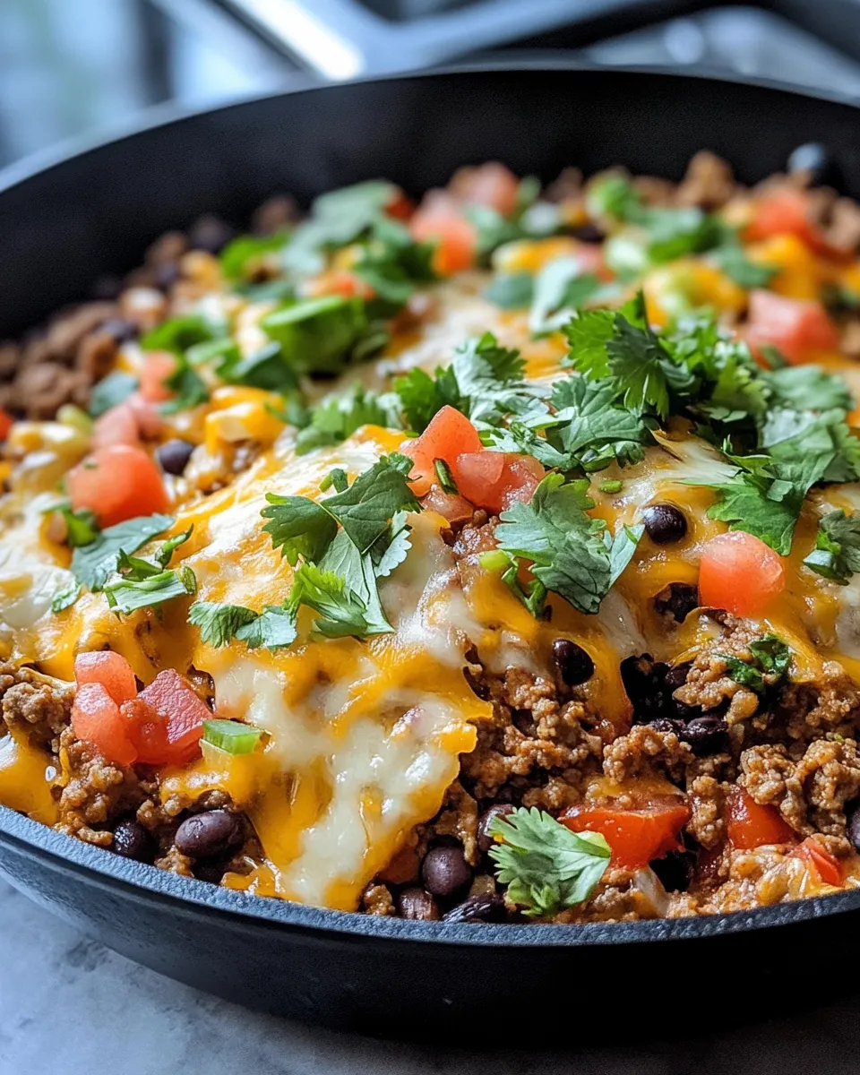 Easy Cheesy Taco Skillet with Black Beans recipe photo