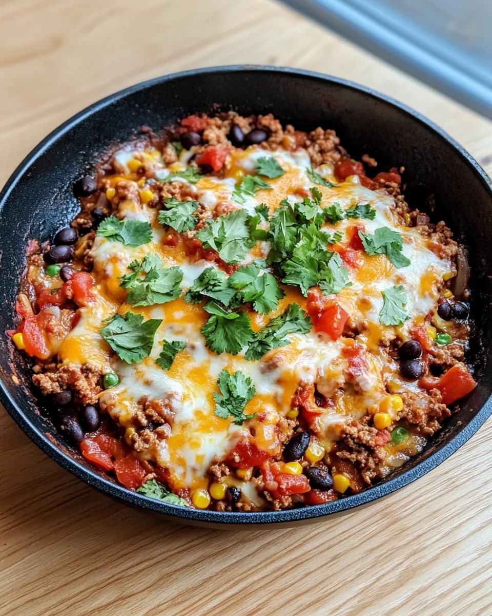Delicious Cheesy Taco Skillet with Black Beans dish photo