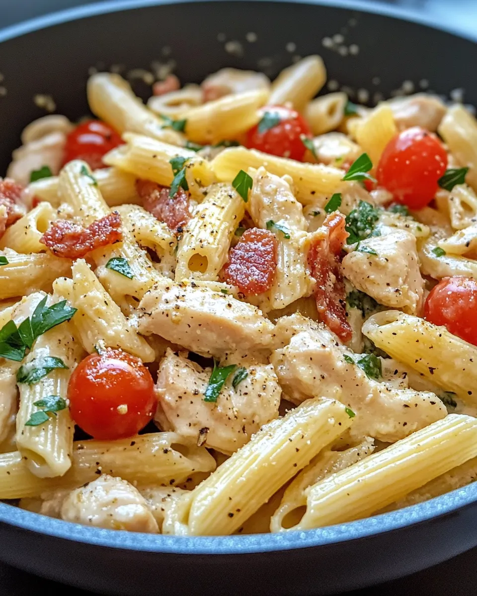 Easy Chicken Bacon Ranch Pasta (No Bacon Option) dish photo