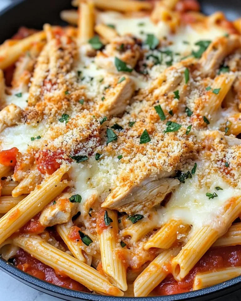 Homemade Chicken Parm Pasta Skillet (Crispy Topping) photo