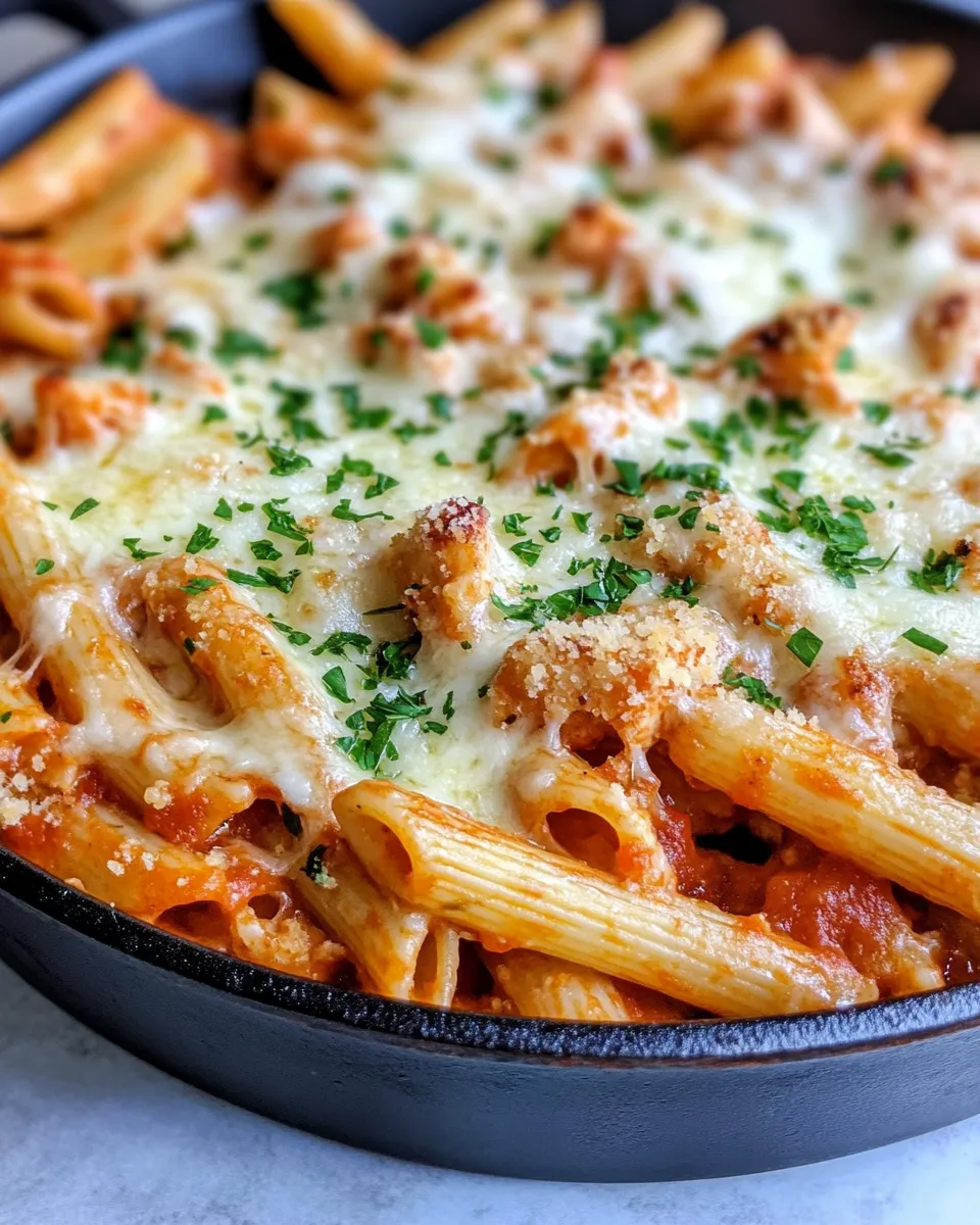 Classic Chicken Parm Pasta Skillet (Crispy Topping) image