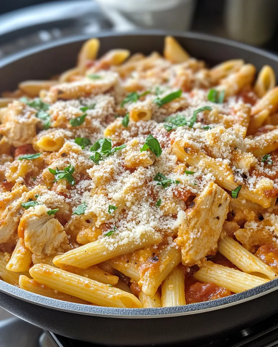 Easy Chicken Parm Pasta Skillet (Crispy Topping) recipe photo