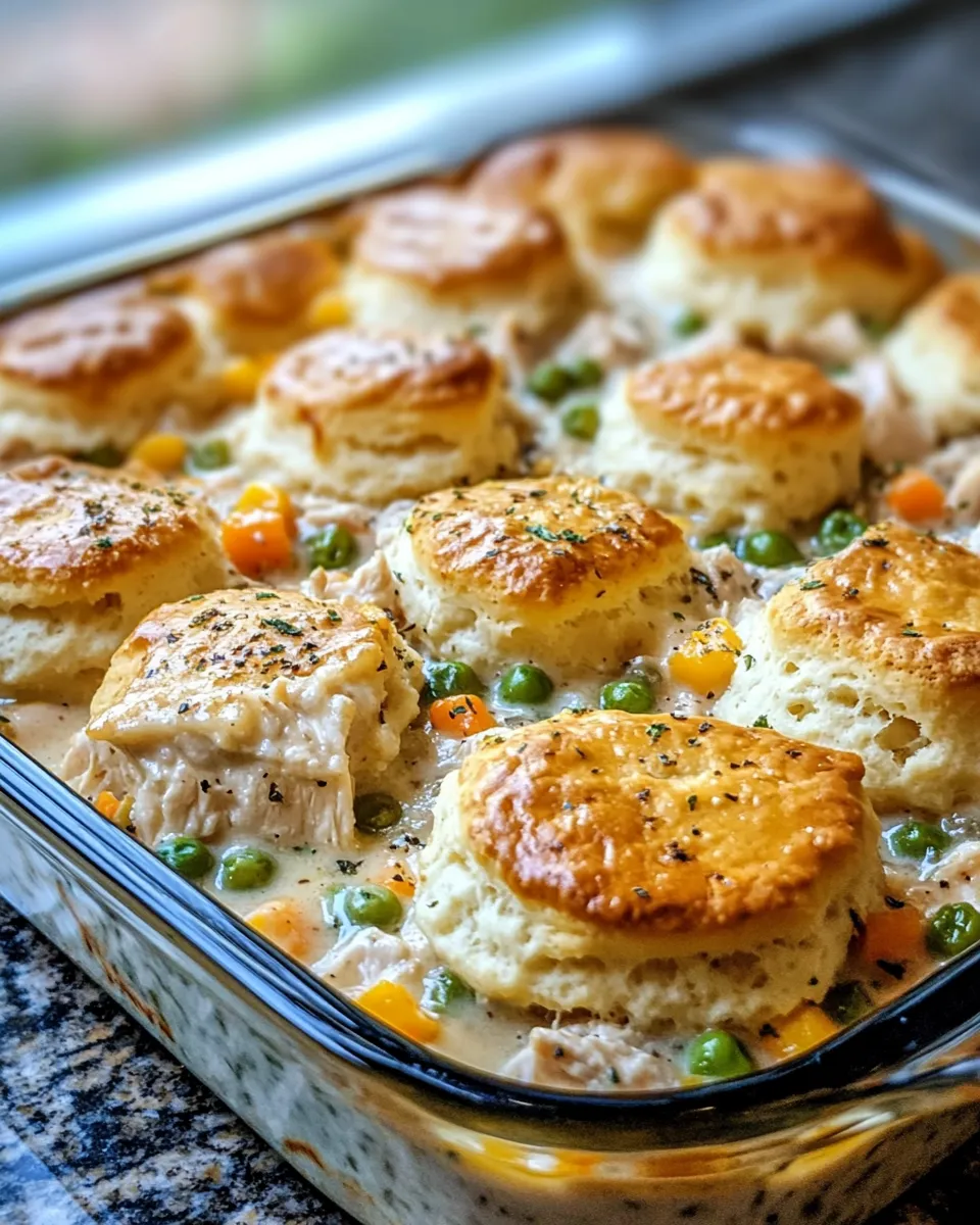 Homemade Chicken Pot Pie Biscuit Bake (Family Favorite) photo