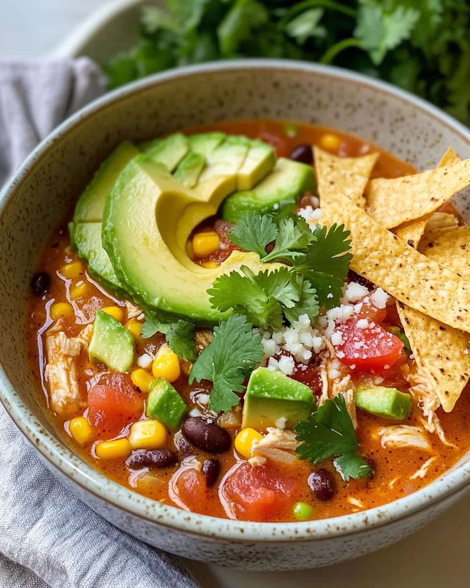 Homemade Chicken Tortilla Soup with Avocado & Lime recipe photo