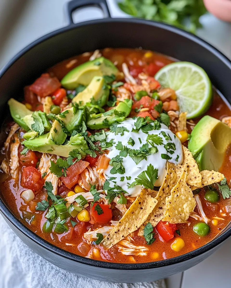 Classic Chicken Tortilla Soup with Avocado & Lime dish photo