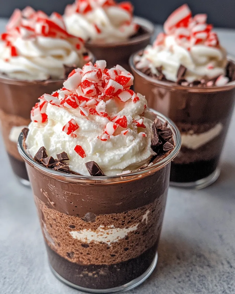 Classic Chocolate Peppermint Mousse Cups recipe image
