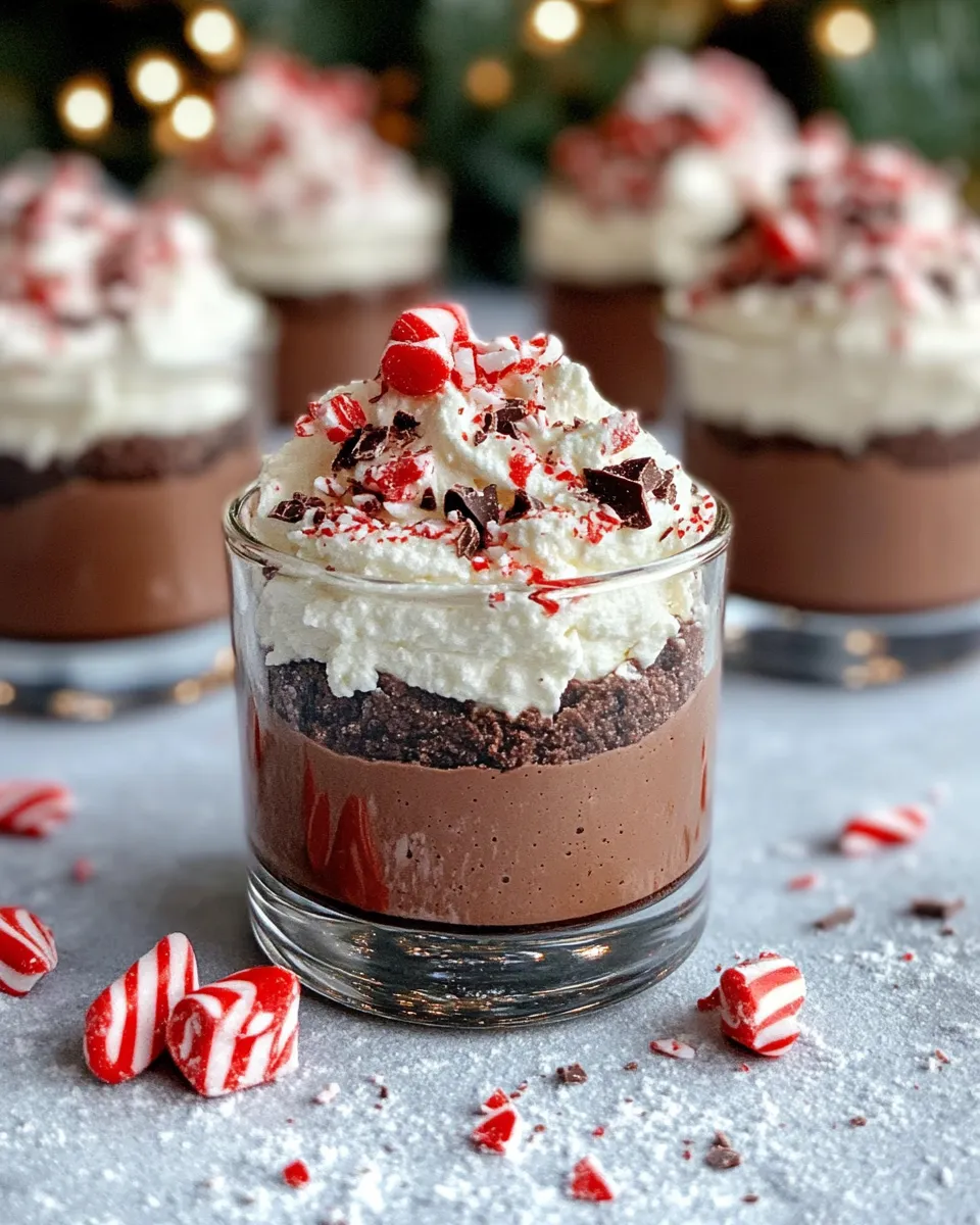 Easy Chocolate Peppermint Mousse Cups dish photo