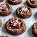 Homemade Chocolate Peppermint Thumbprint Cookies photo