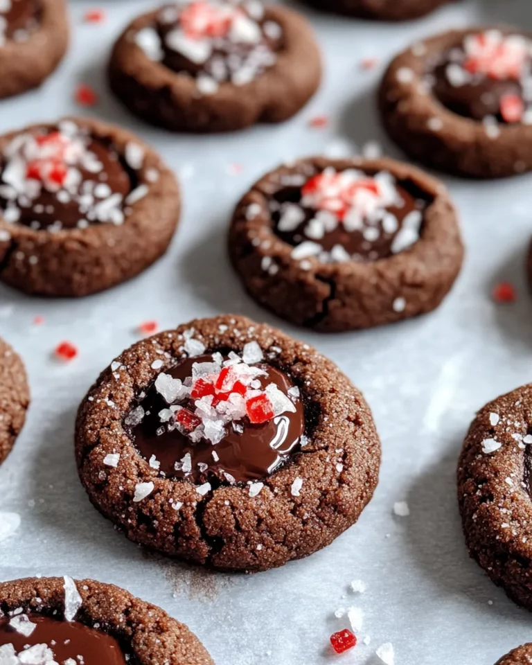 Homemade Chocolate Peppermint Thumbprint Cookies photo
