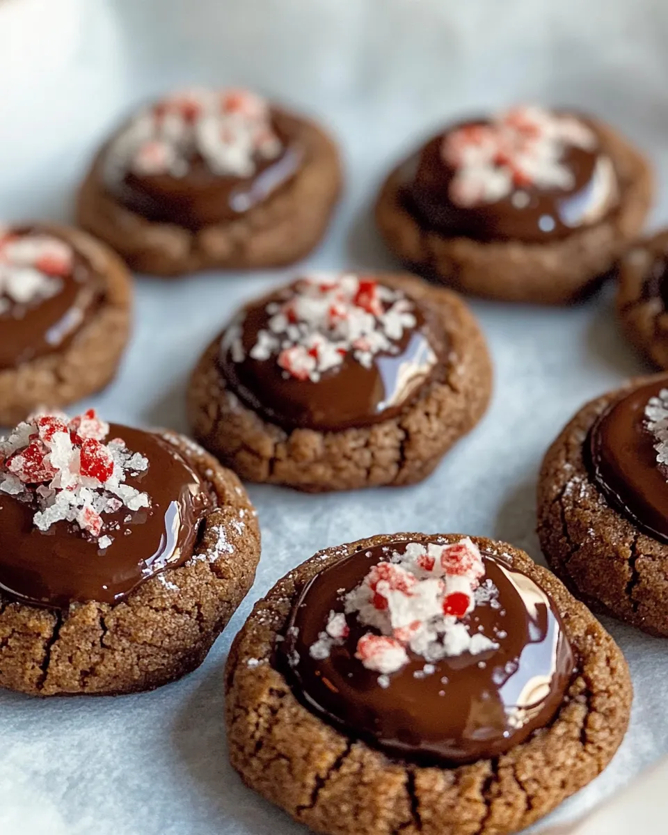 Delicious Chocolate Peppermint Thumbprint Cookies dish photo