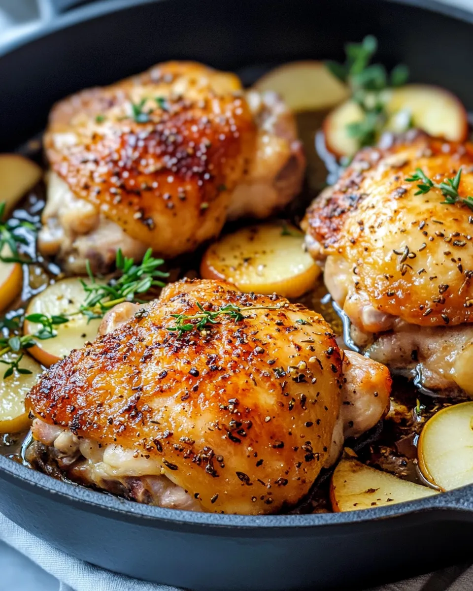 Classic Cider-Braised Chicken with Apples & Onions dish photo