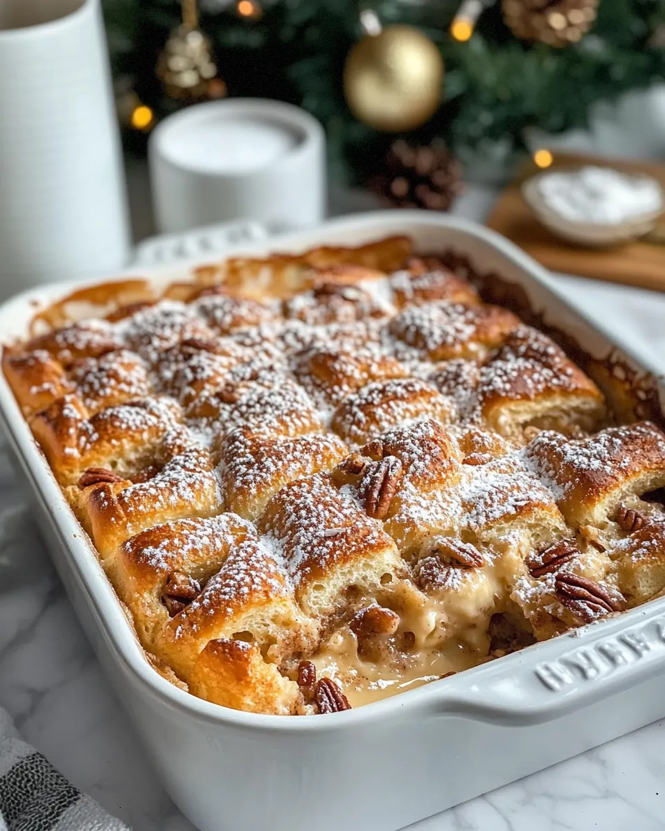 Classic Cinnamon Roll Bread Pudding (Holiday Brunch) recipe photo