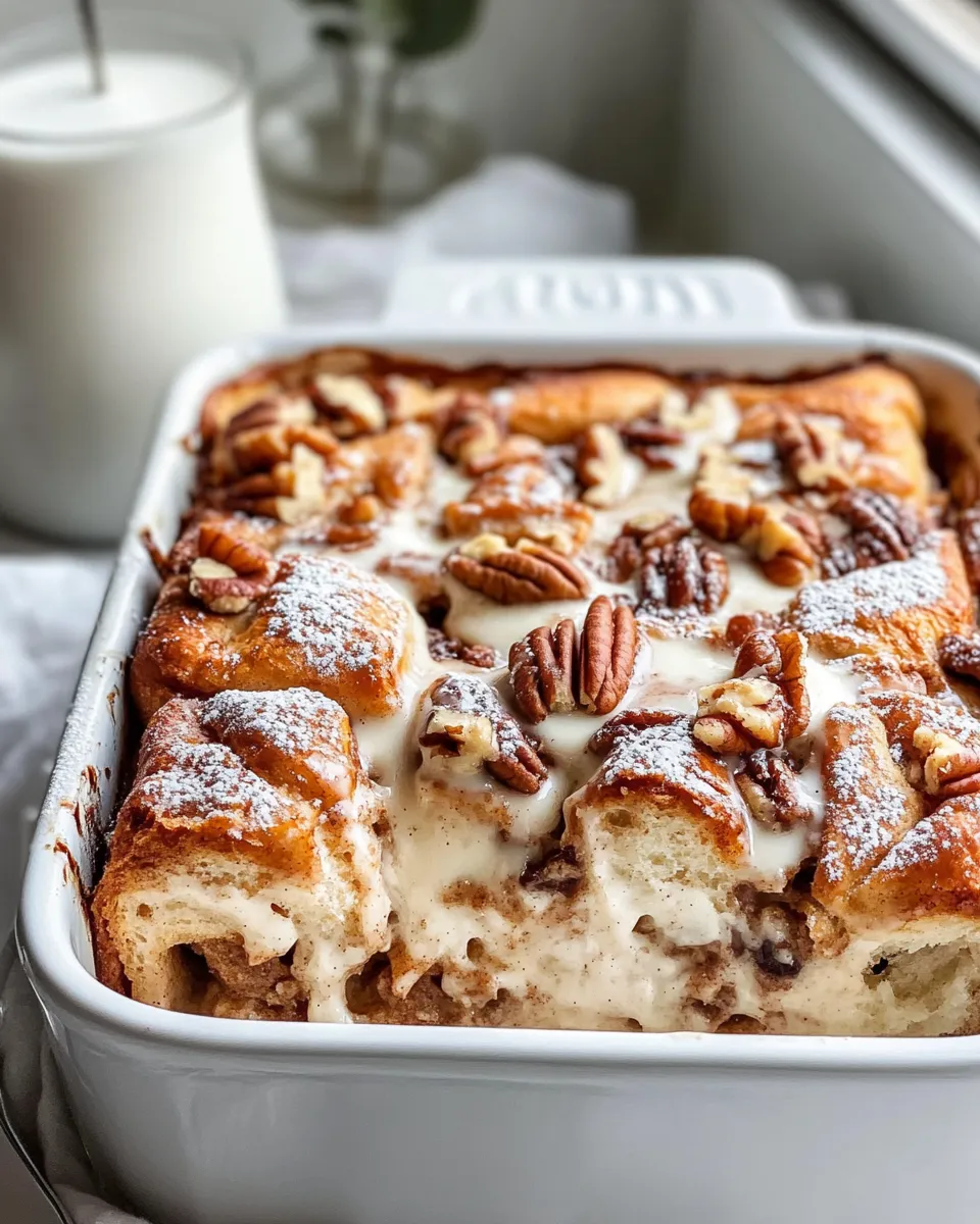 Easy Cinnamon Roll Bread Pudding (Holiday Brunch) dish photo