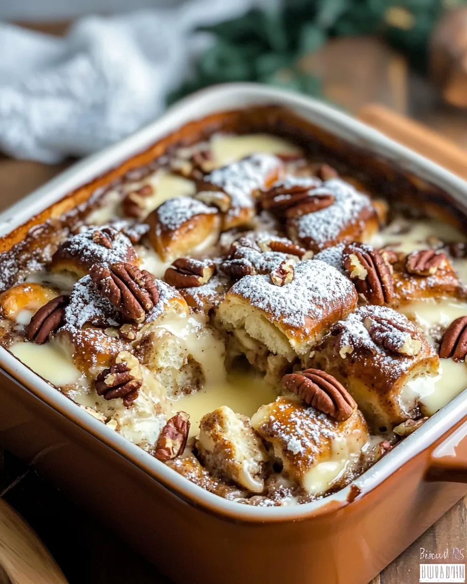 Delicious Cinnamon Roll Bread Pudding (Holiday Brunch) image