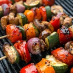 Homemade Cranberry Balsamic Glazed Veggie Skewers recipe photo