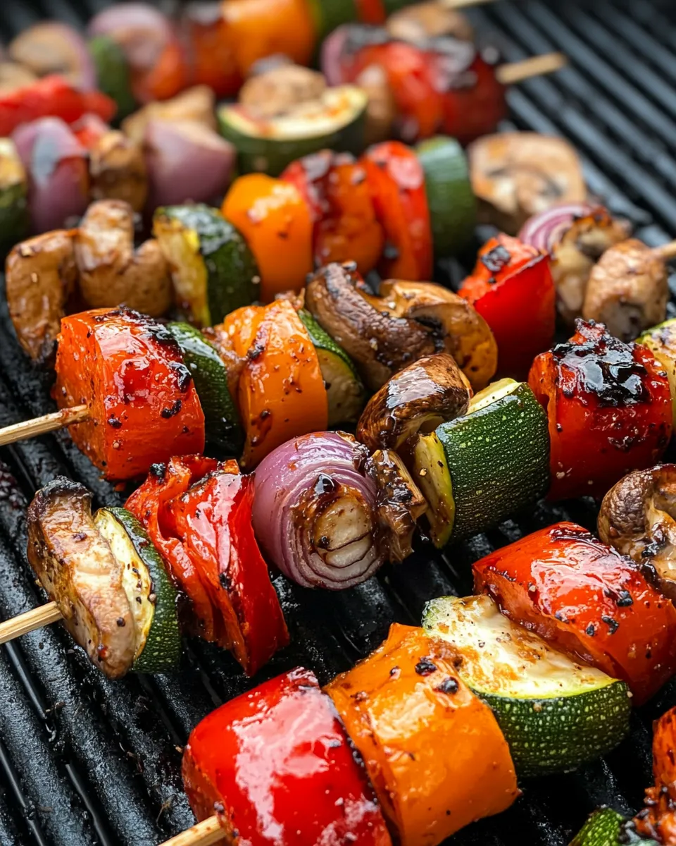 Homemade Cranberry Balsamic Glazed Veggie Skewers recipe photo