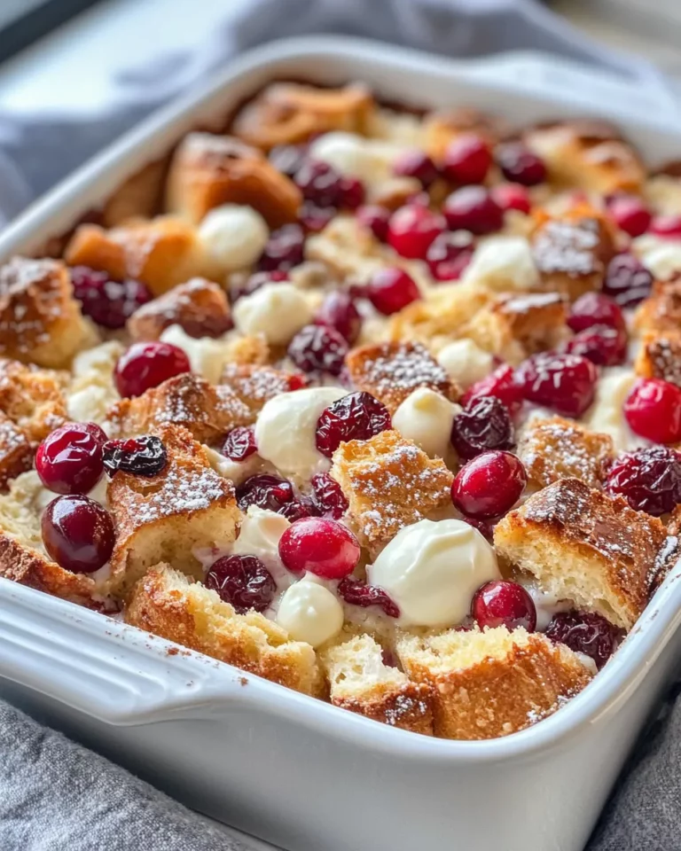 Delicious Cranberry White Chocolate Bread Pudding photo