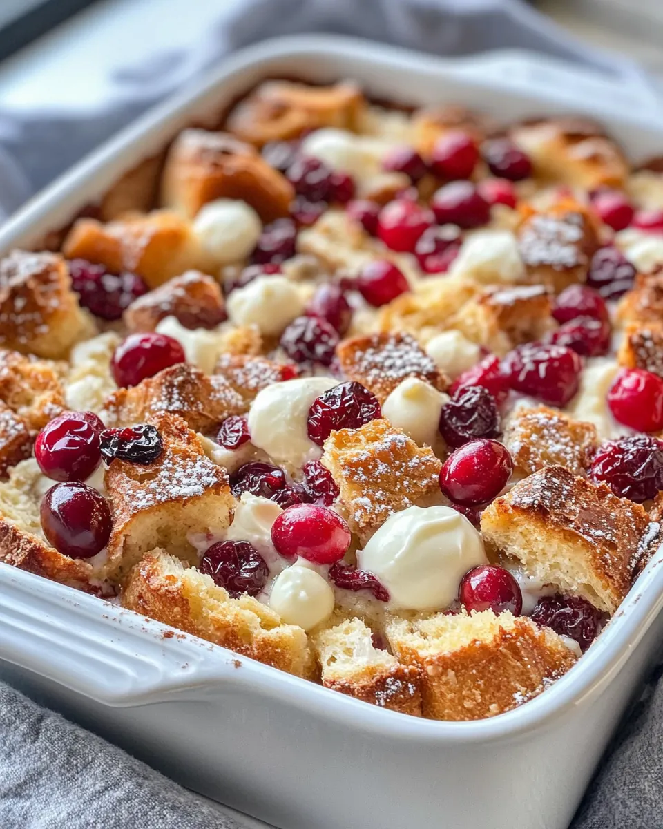 Delicious Cranberry White Chocolate Bread Pudding photo
