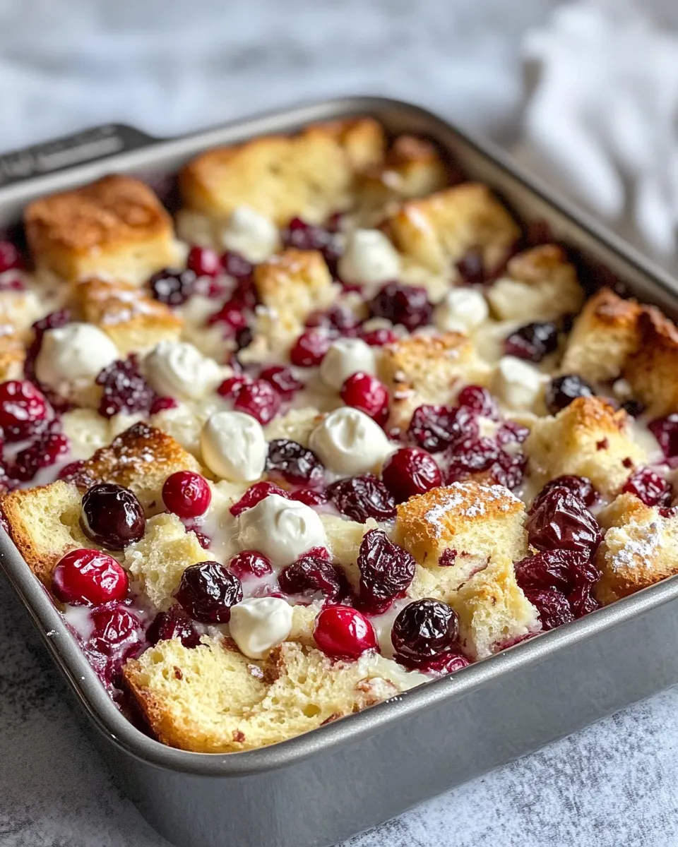 Easy Cranberry White Chocolate Bread Pudding recipe image