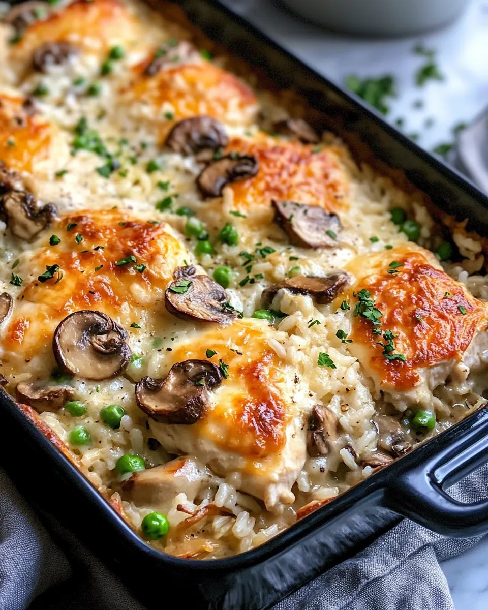 Classic Creamy Chicken & Rice Casserole with Mushrooms dish photo