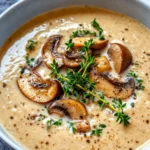Homemade Creamy Mushroom Thyme Soup photo
