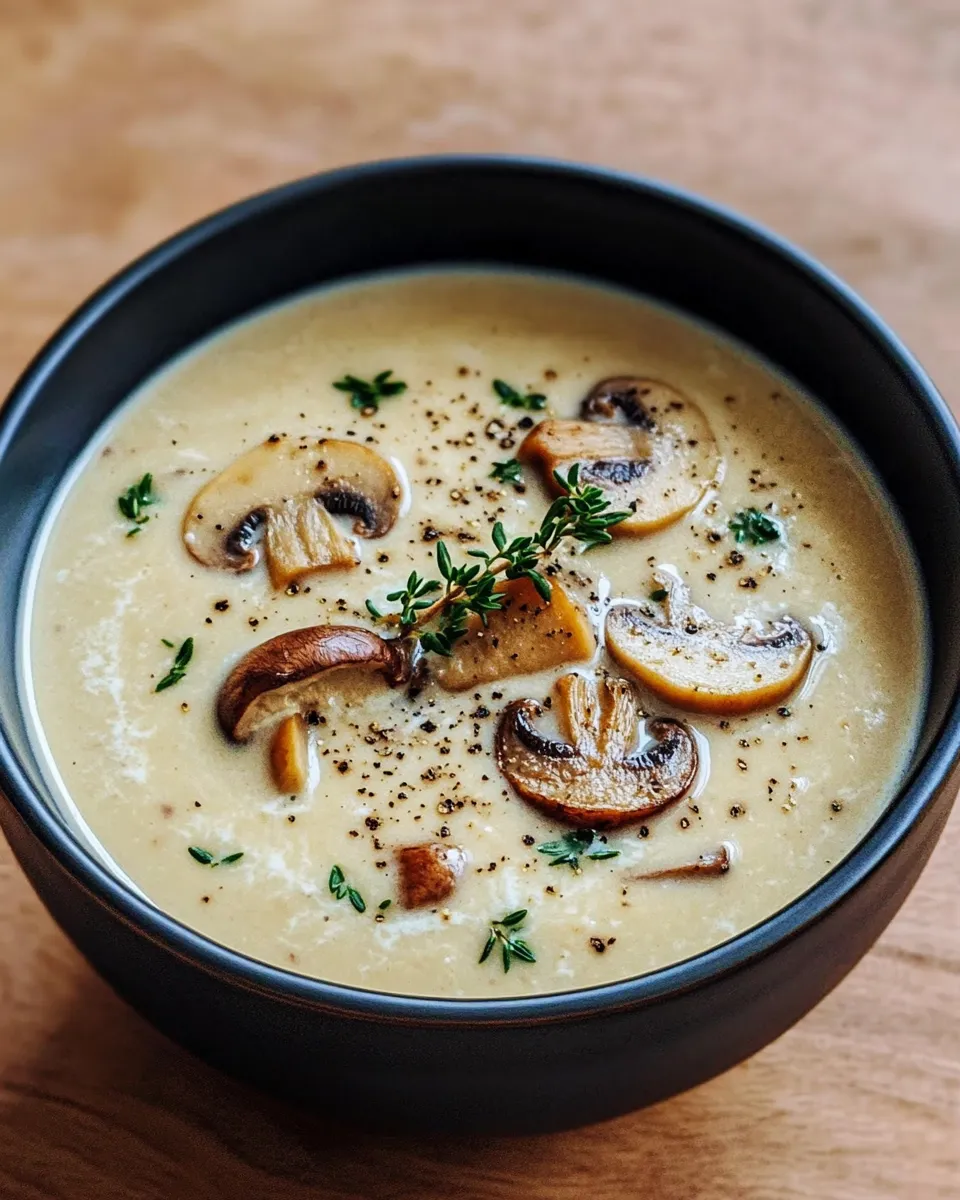 Classic Creamy Mushroom Thyme Soup image