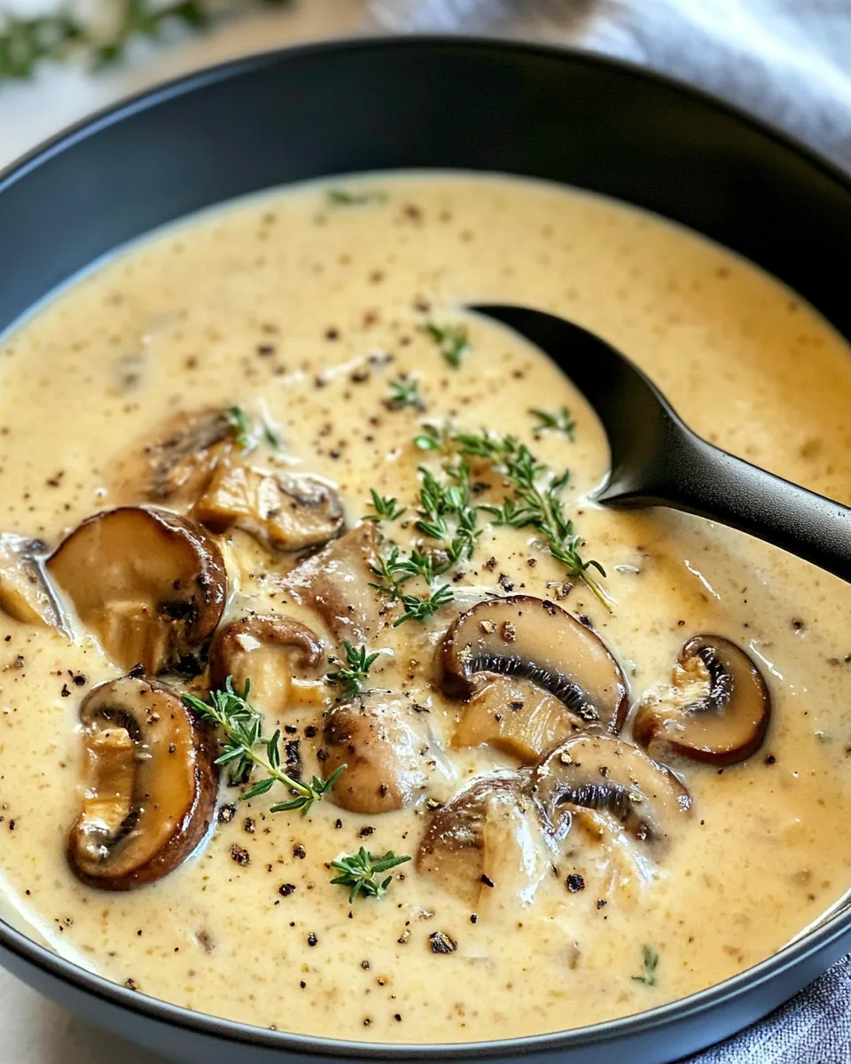 Easy Creamy Mushroom Thyme Soup recipe photo