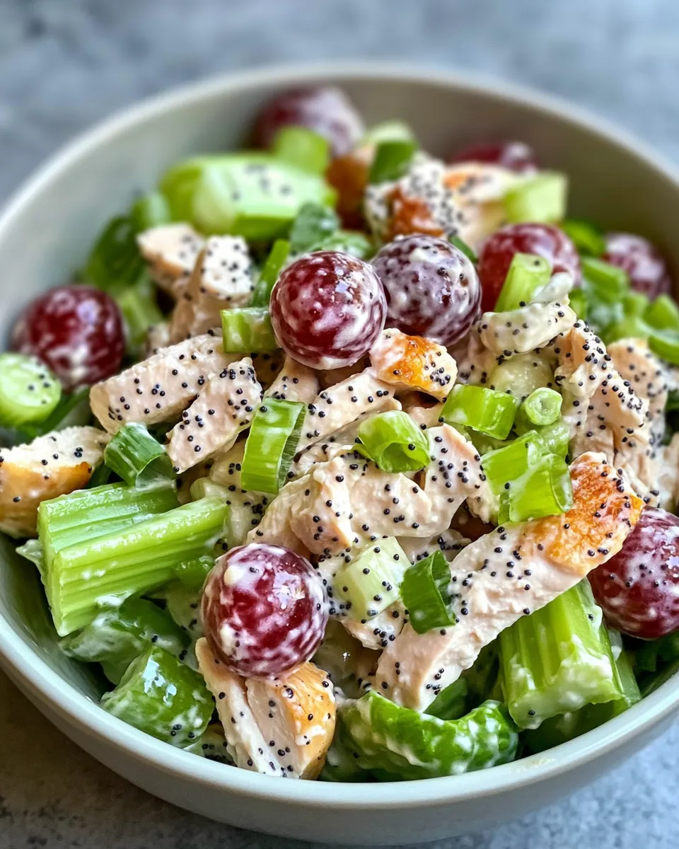 Delicious Creamy Poppyseed Chicken Salad with Grapes recipe photo