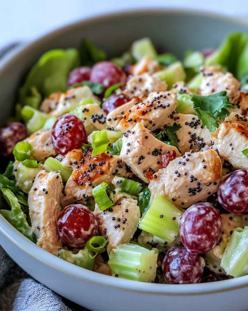 Easy Creamy Poppyseed Chicken Salad with Grapes dish photo